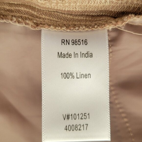100% Linen Wide Leg Coldwater Creek Natural Fit Pants Neutral New Size 18 - Picture 7 of 13